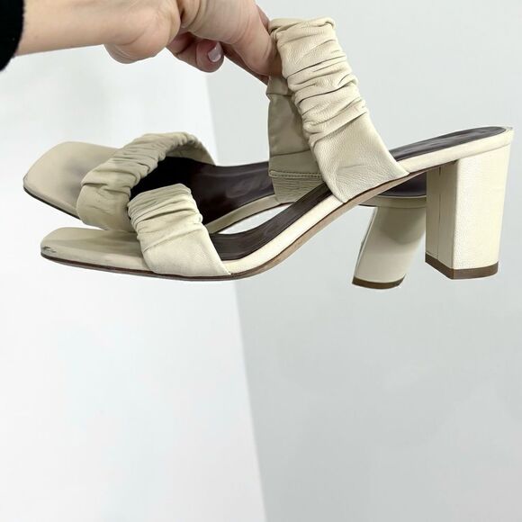 STAUD Frankie Ruched Slide Sandal in Nectarine - Picture 9 of 12